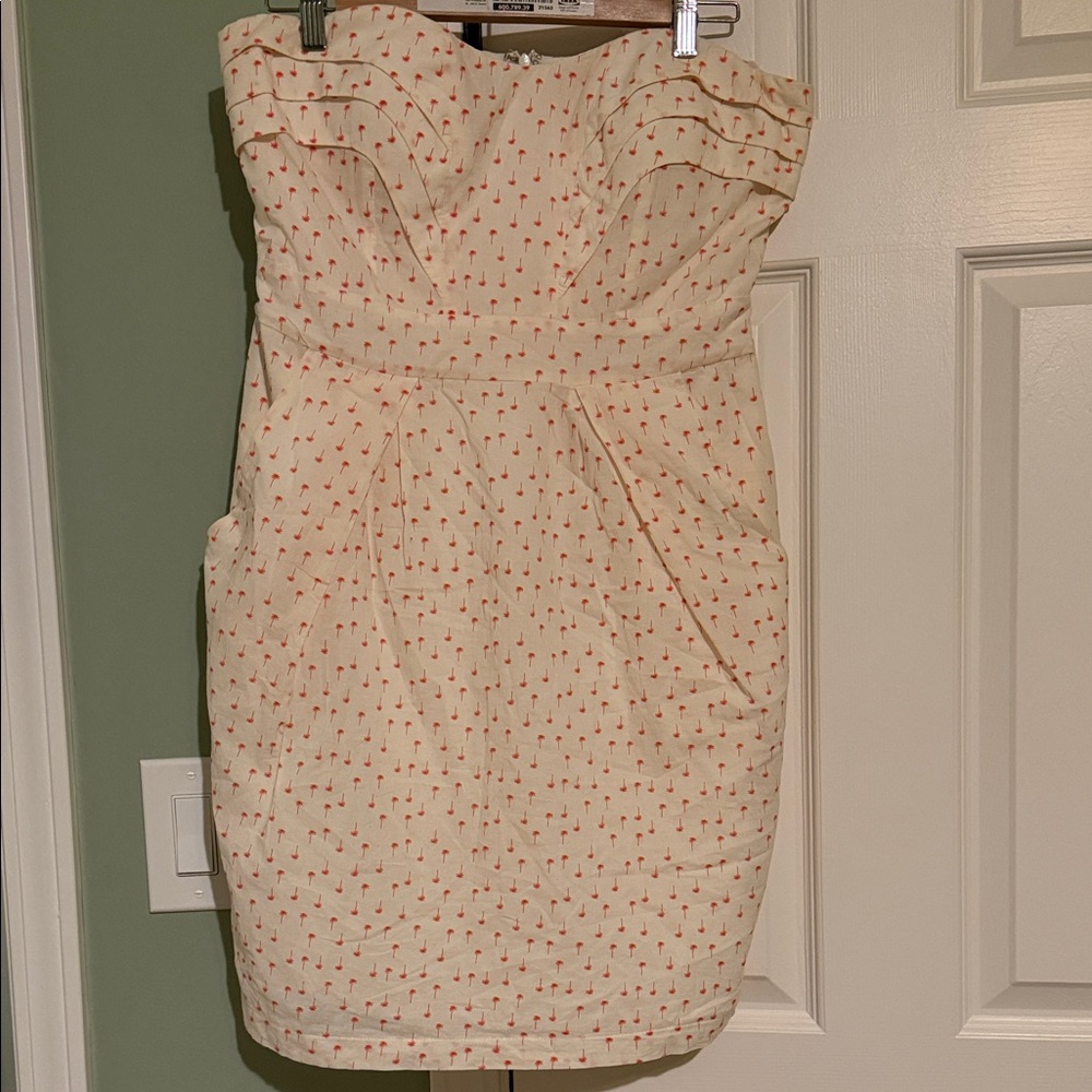 MM Couture Strapless Cream and Red Dress